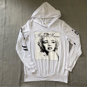 Marilyn Monroe Hoodie Womens Black and White 2XL Bedazzled Pullover Sweatshirt